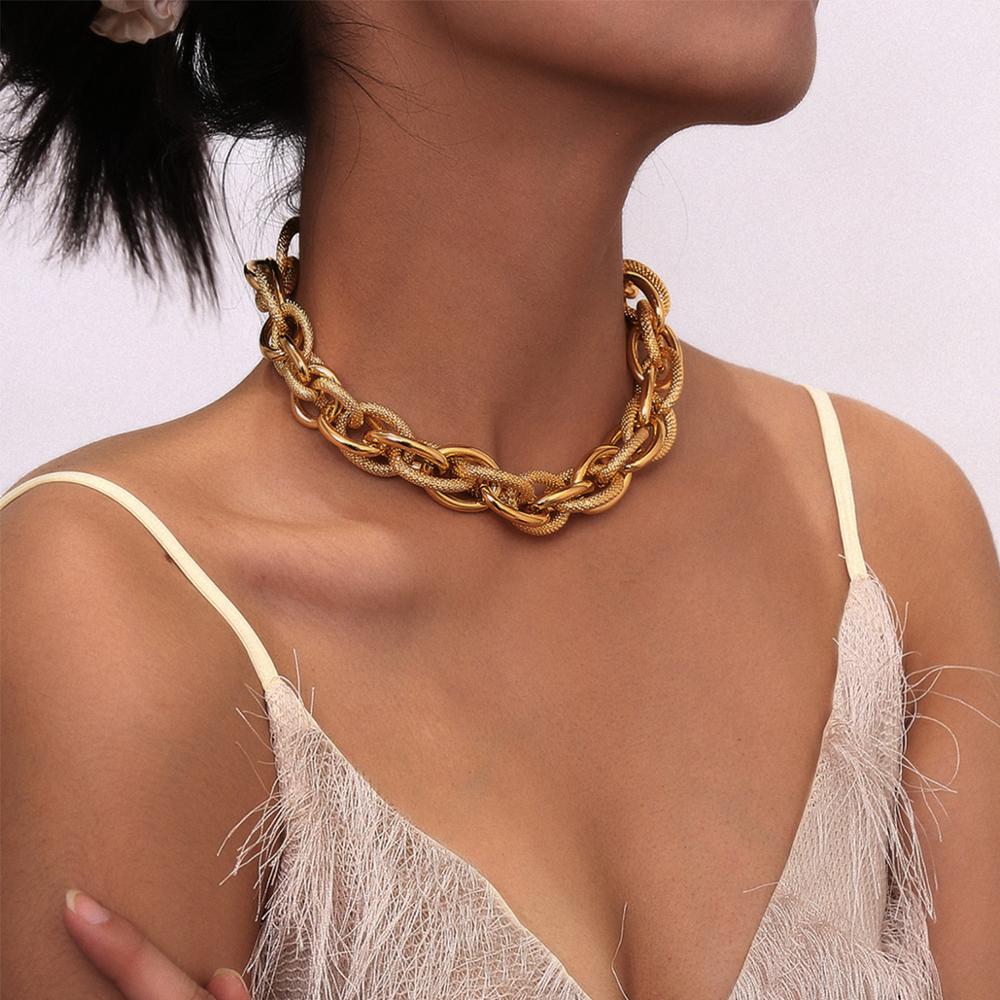 Lacteo Golden Metal Choker Necklace