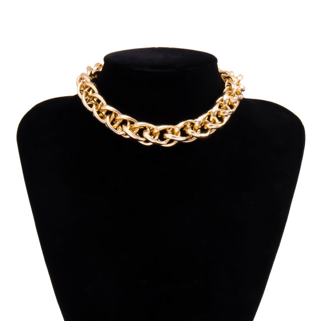 Lacteo Golden Metal Choker Necklace