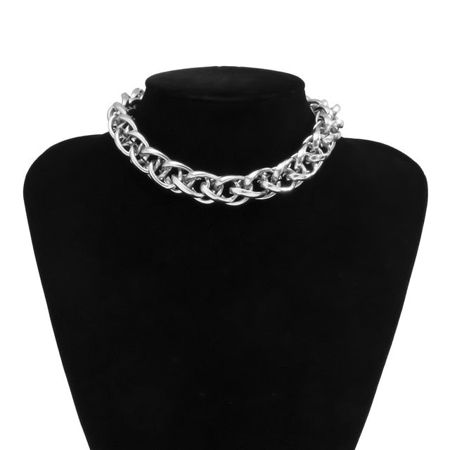 Lacteo Golden Metal Choker Necklace