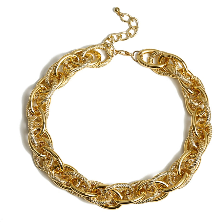 Lacteo Golden Metal Choker Necklace