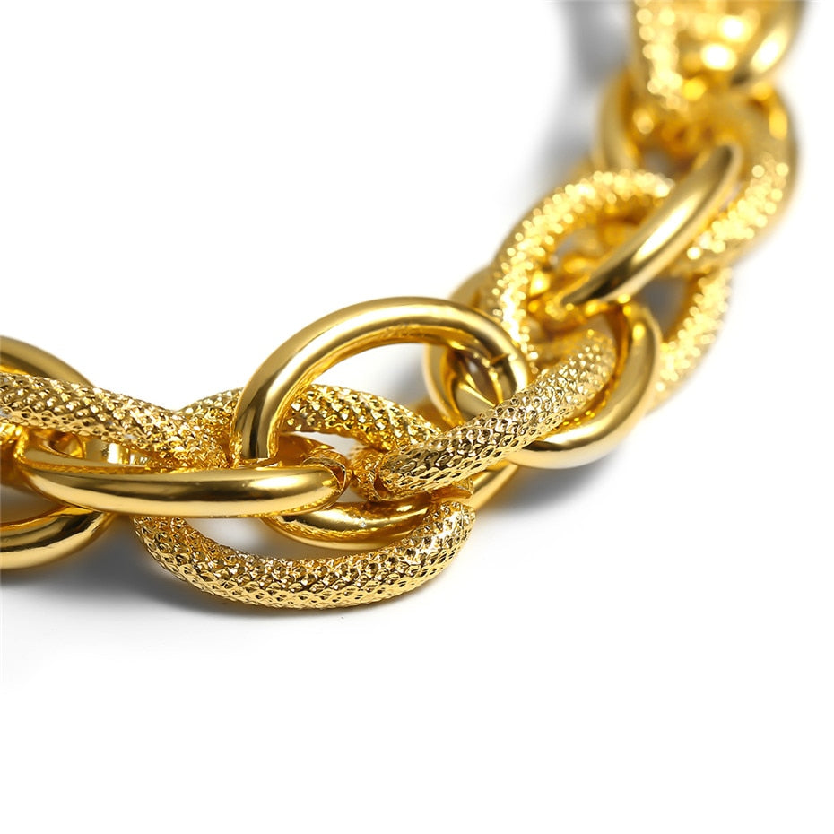 Lacteo Golden Metal Choker Necklace