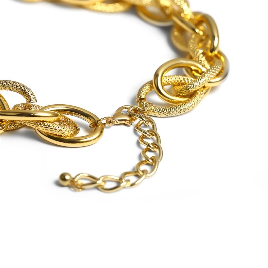 Lacteo Golden Metal Choker Necklace