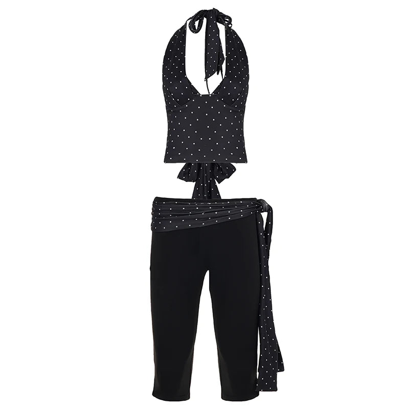 Ellena Polka Dot Knitting 2-Piece Set