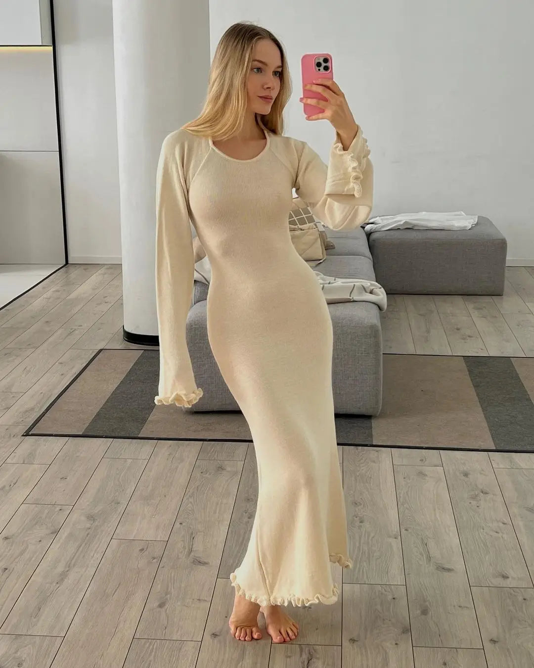 Audrey Elegant Sweater Maxi Dress