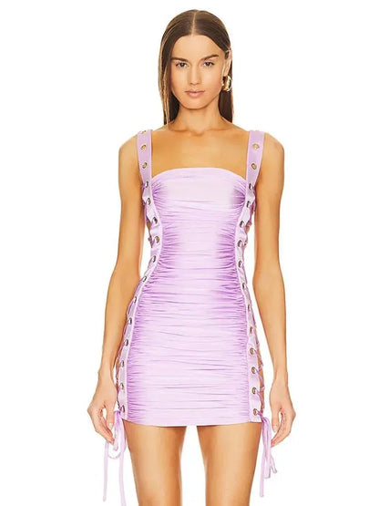 Cross Lace Up Tight Mini Dress
