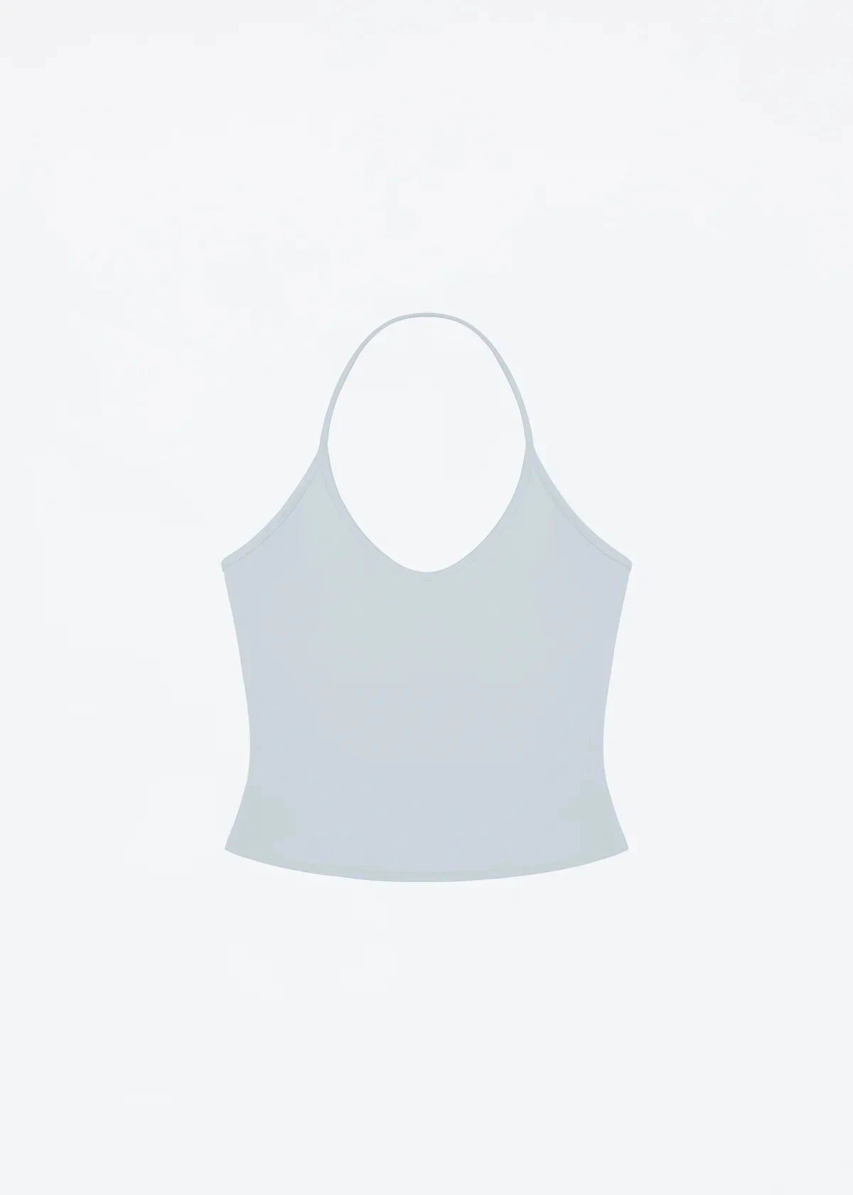 Tank Baby Blue Thin Strap U-Neck Top