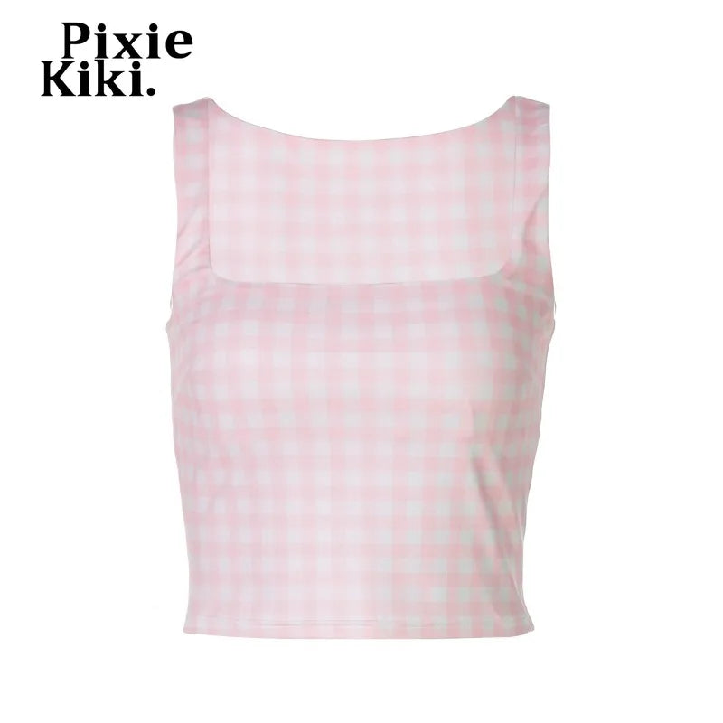 Felicity Plaid Pink Tank Top