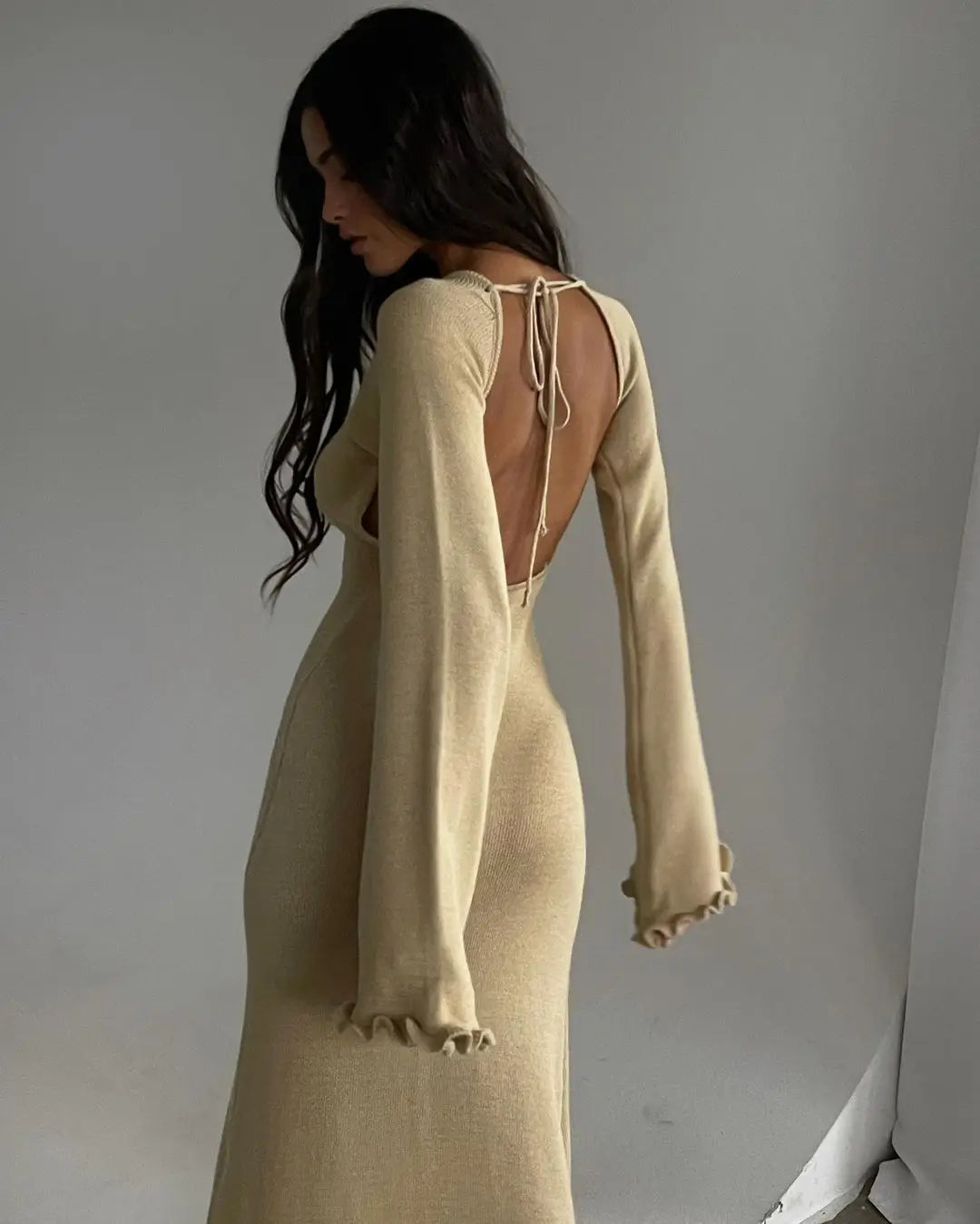 Audrey Elegant Sweater Maxi Dress