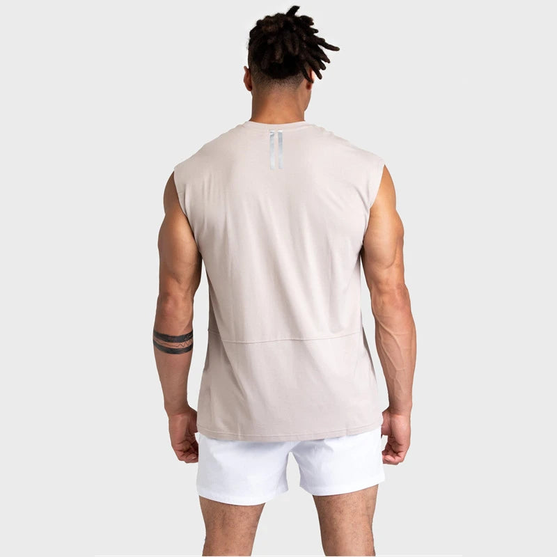 Men Breathable Undershirt Running Vest Singlet Fitness