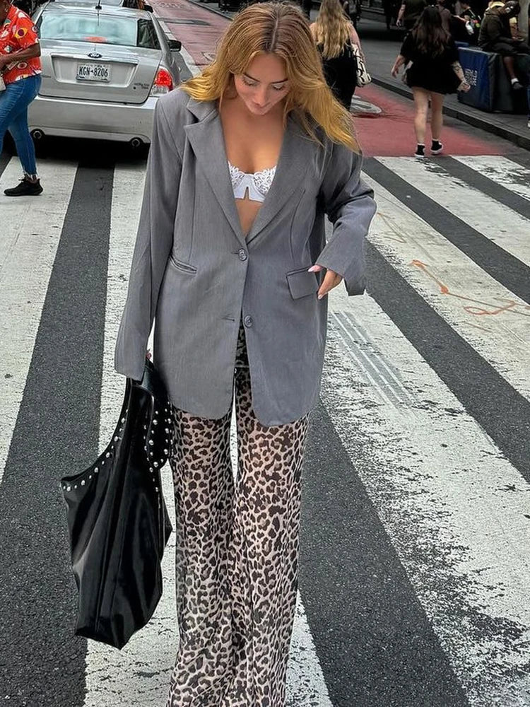 Sheer Mesh Wide Flare Pants