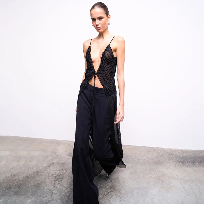 Beckmann V Neck Ruffle Dress