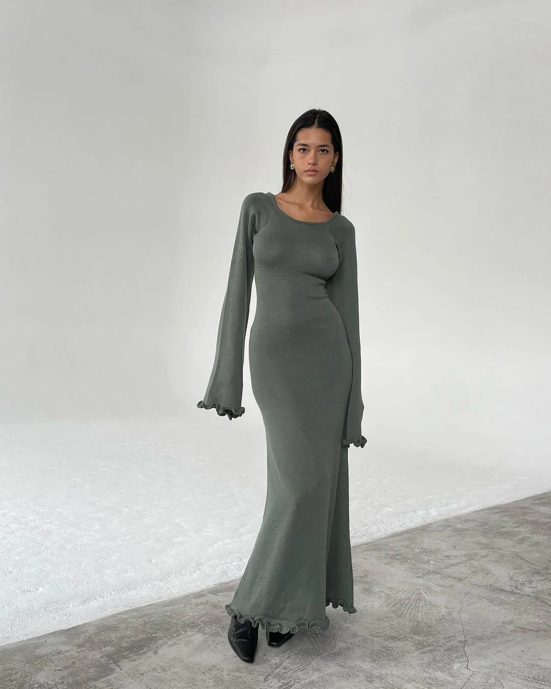 Audrey Elegant Sweater Maxi Dress