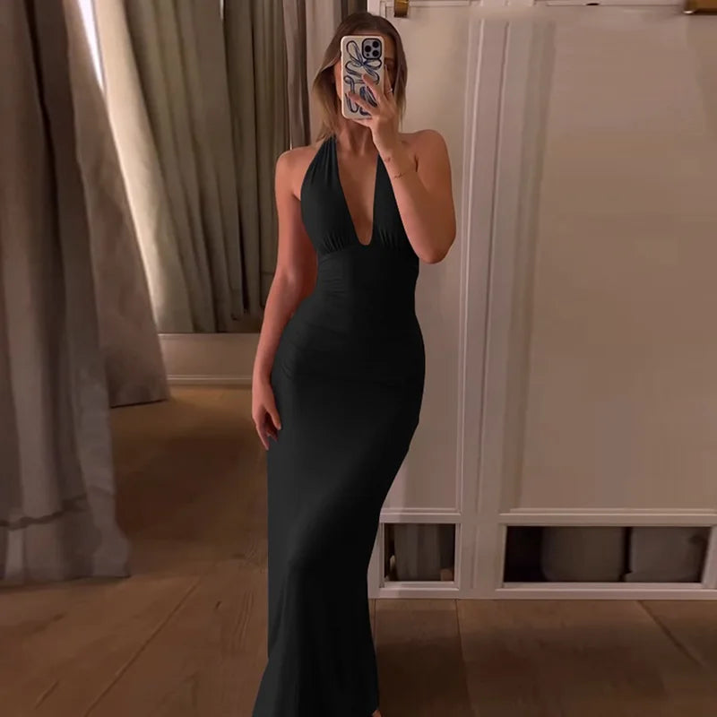 Belle V Neck Maxi Dress