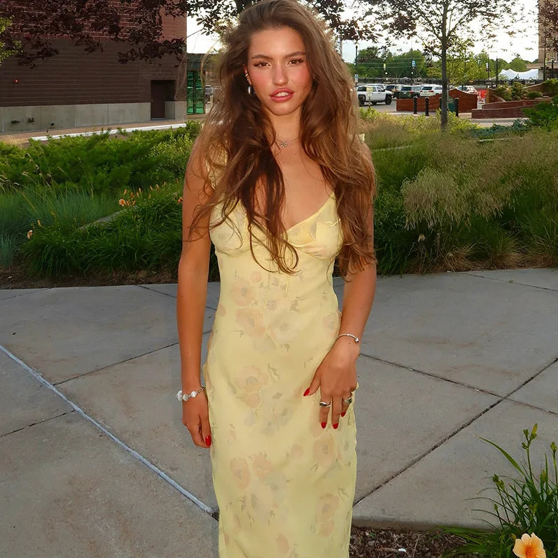 Gigi Floral Plunge Maxi Dress