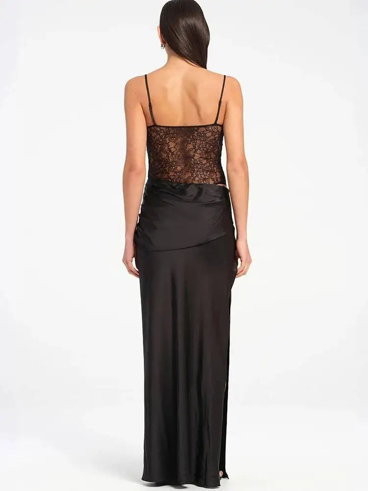Vero See Through Lace Maxi Dress