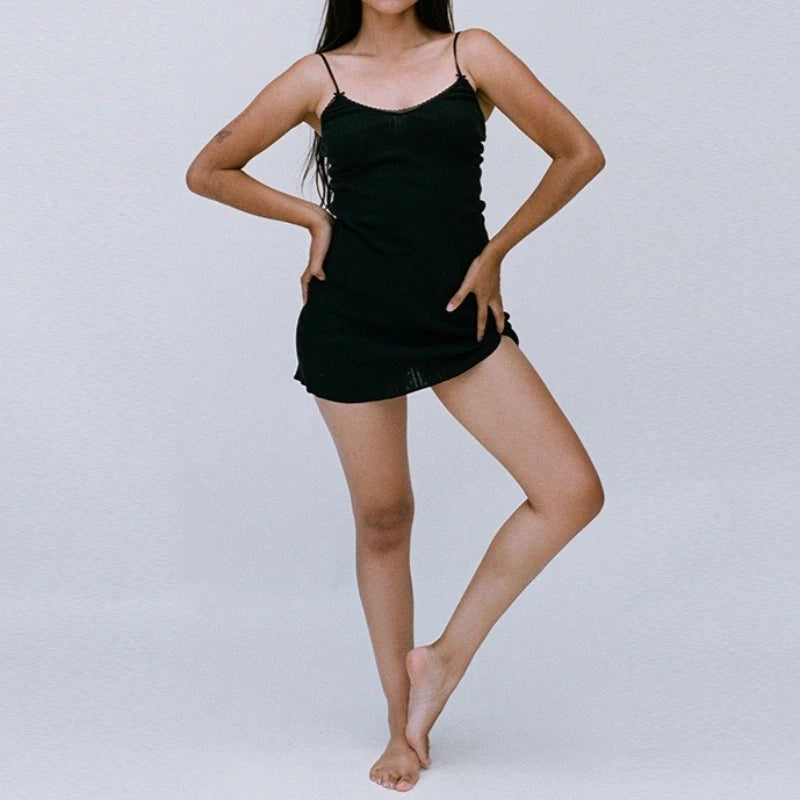 Sweet Lace Bow Strap Dress