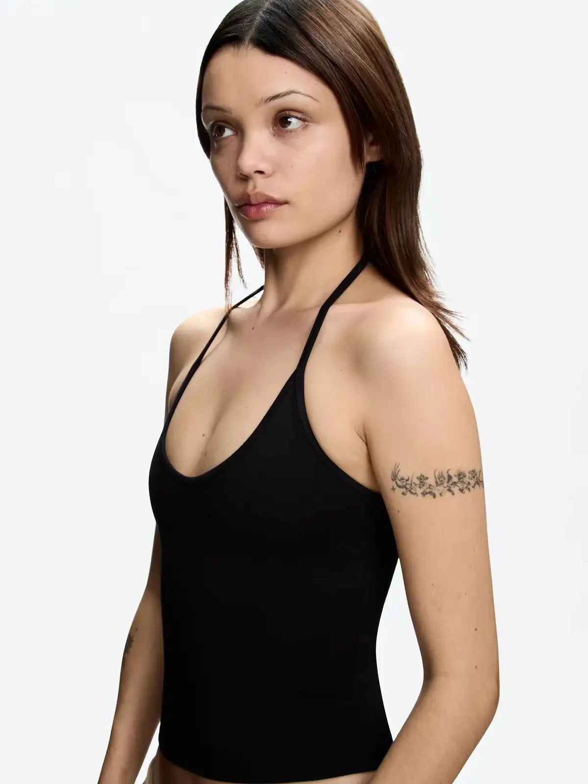 Tank Baby Blue Thin Strap U-Neck Top