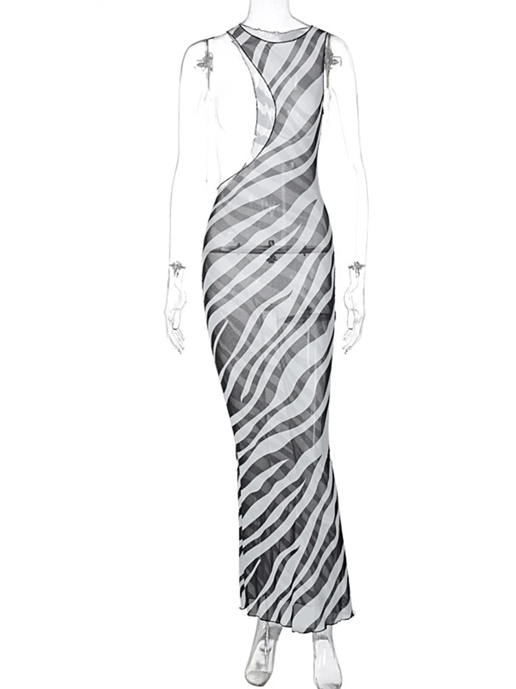 Tainty Zebra Beach Dress