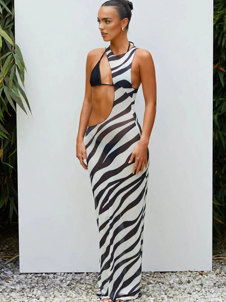 Tainty Zebra Beach Dress