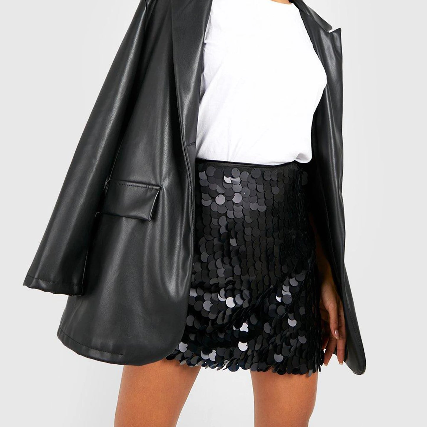 Sequins High Waist Shiny Mini A-line Skirt