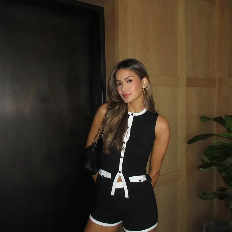 Emma Black Top 2-piece Set