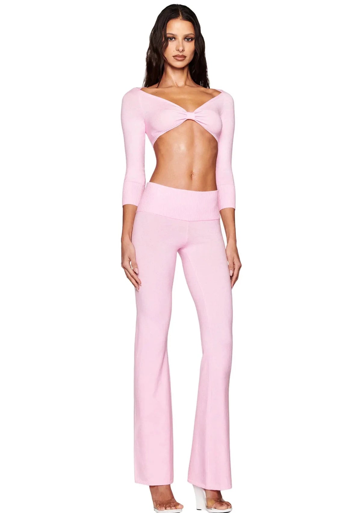 Rosie Pink Bow Tie Top + Long Pants