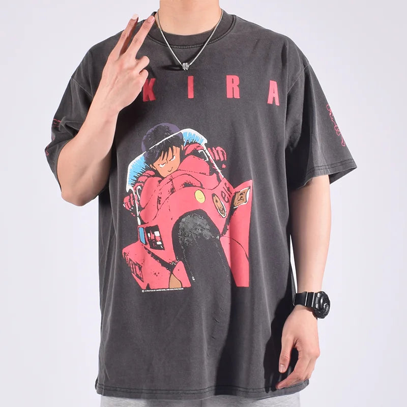 Y2K Akira Anime Wash Cotton Shirt