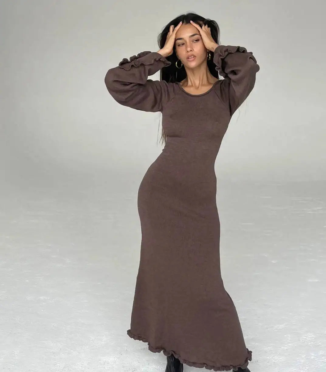 Audrey Elegant Sweater Maxi Dress