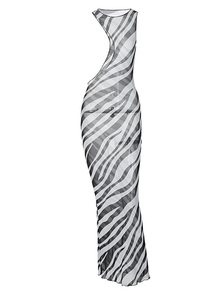 Tainty Zebra Beach Dress