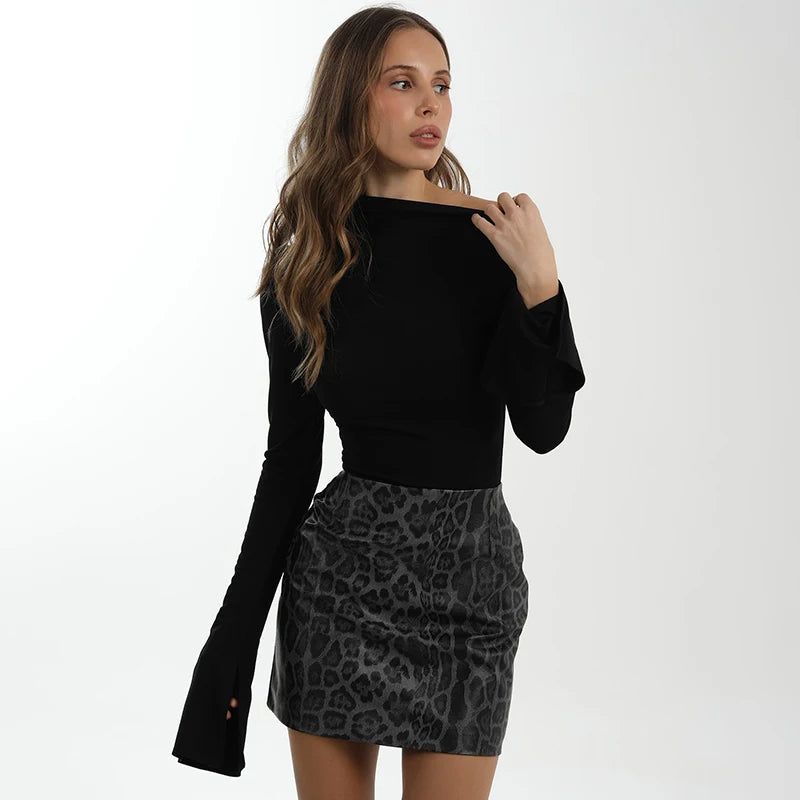 Flared Long-Sleeved Top