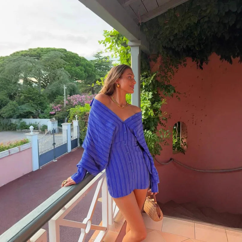 Malibu Striped Shirt Dress