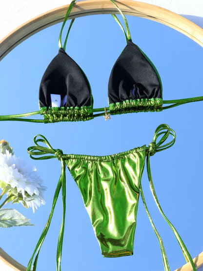 Sexy Halte Bikini Triangle Bikini Set Thong