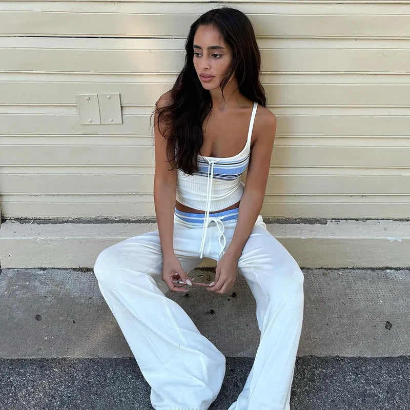 Princess Stripes Knitted Pant Set