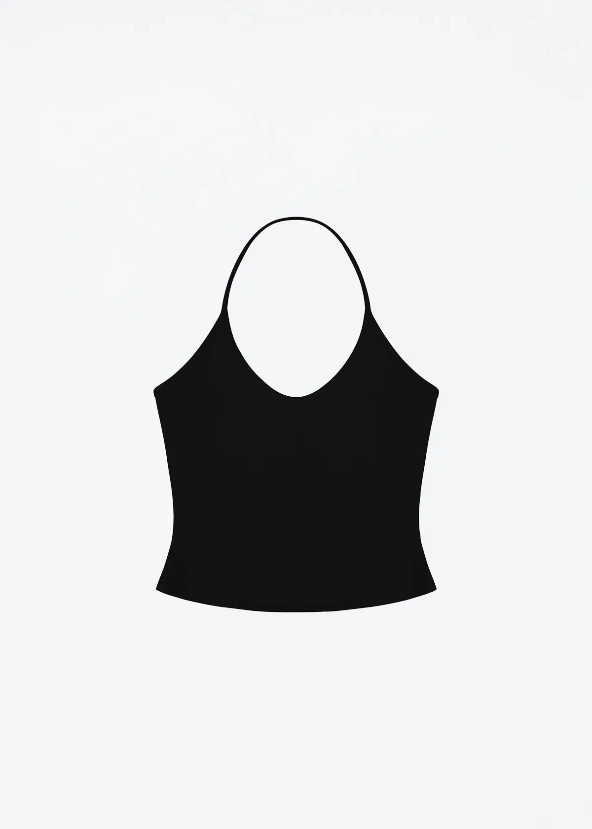 Tank Baby Blue Thin Strap U-Neck Top