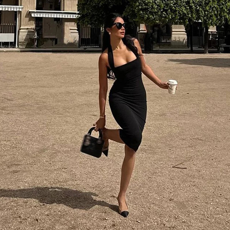 Majestic French Midi Dress