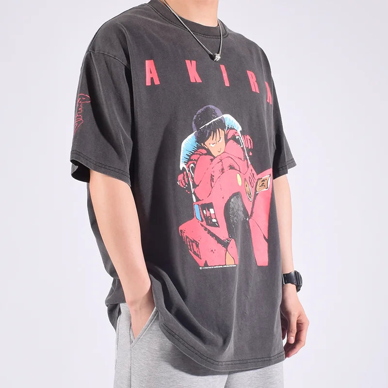 Y2K Akira Anime Wash Cotton Shirt