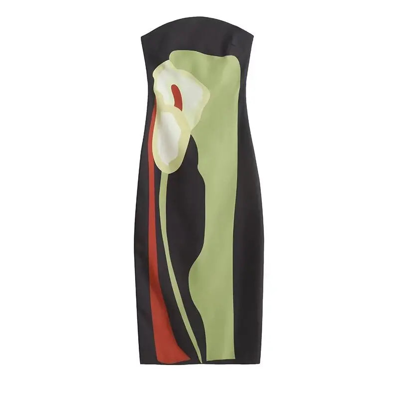 Olive Strapless Off Shoulder Dress