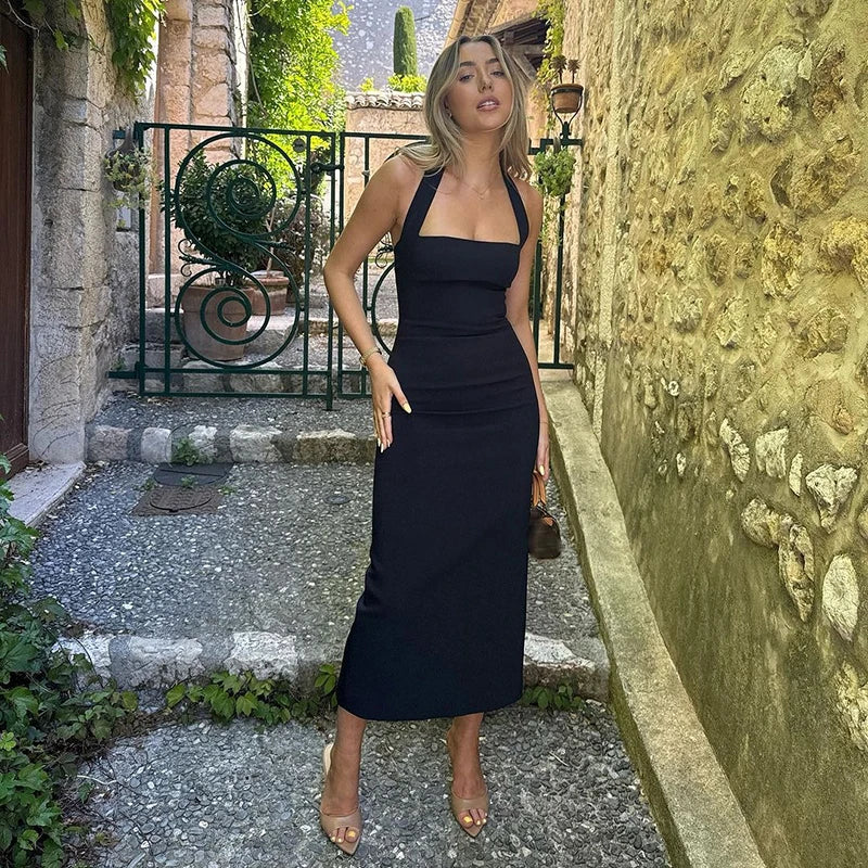 Majestic French Midi Dress