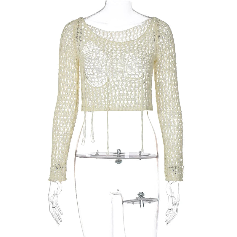 Knit Rib Out Crop Top Tank