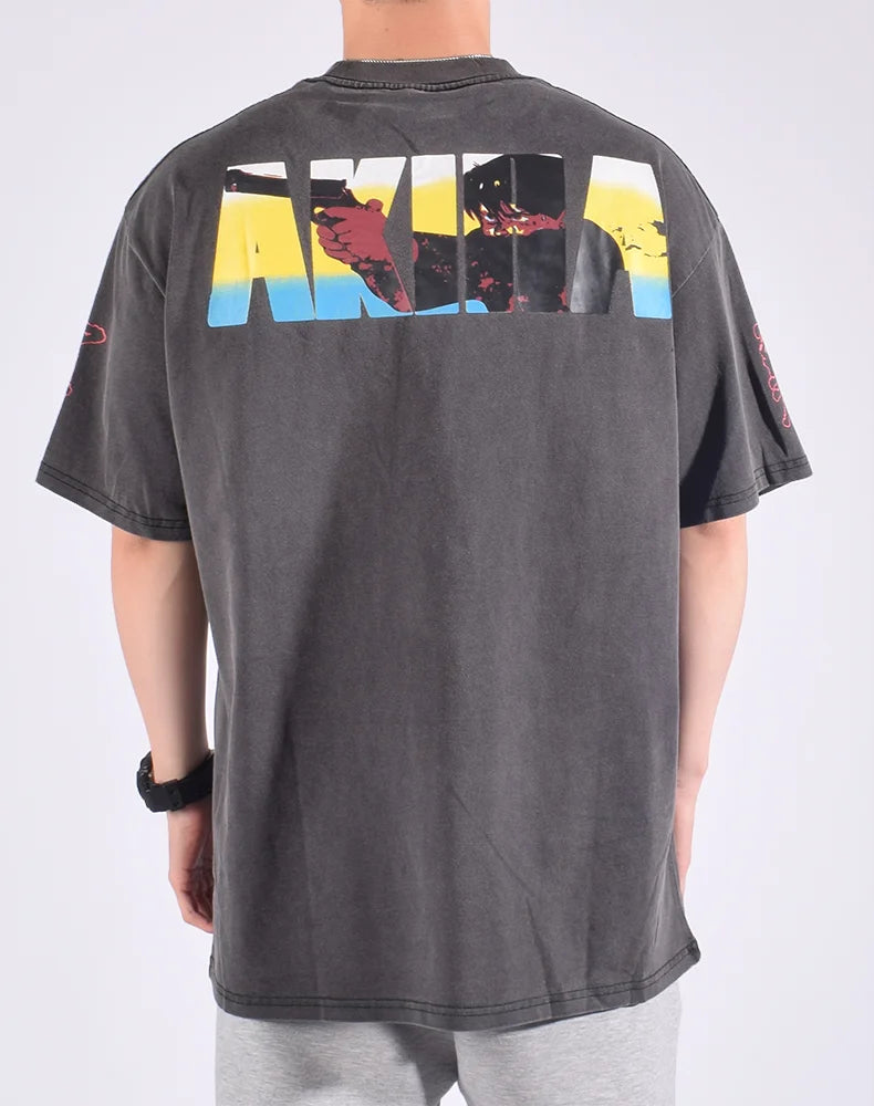 Y2K Akira Anime Wash Cotton Shirt