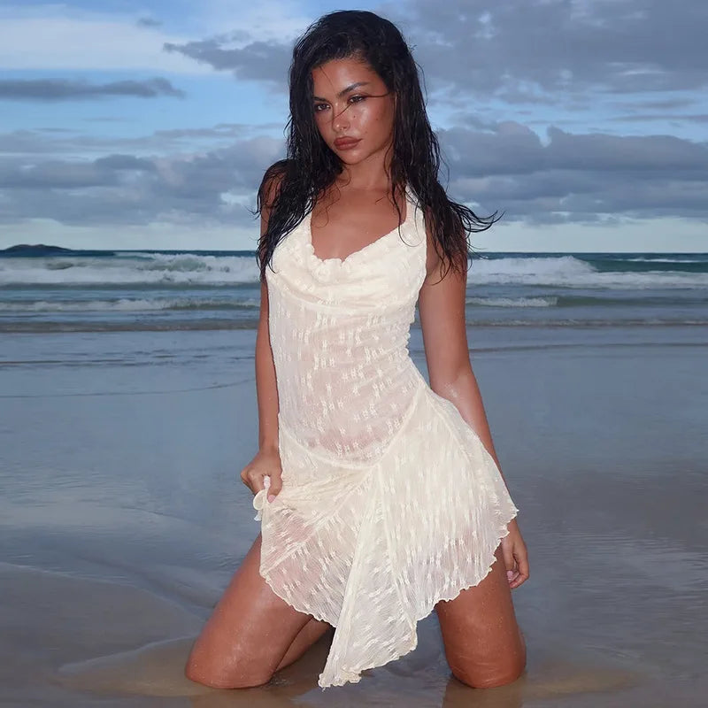 Serenity A-line sheer Dress