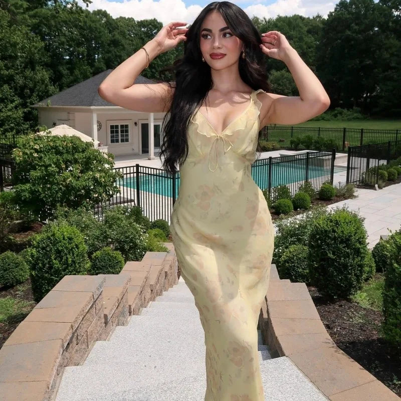 Gigi Floral Plunge Maxi Dress