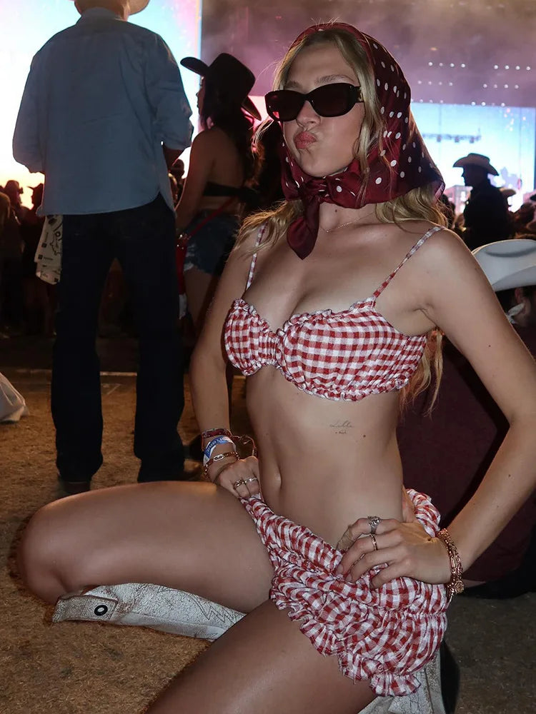 Cheeky Red Gingham Set