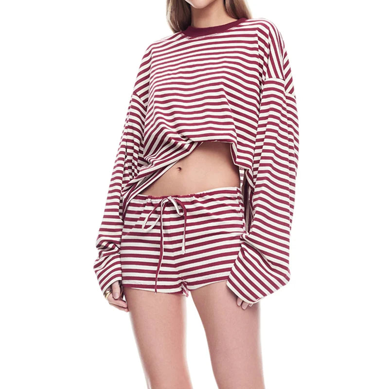 Melanie Sweatshirt & Drawstring Shorts Set