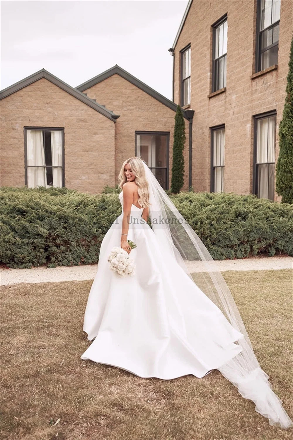 Chic Satin Wedding Gown