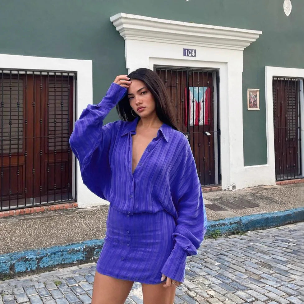 Malibu Striped Shirt Dress