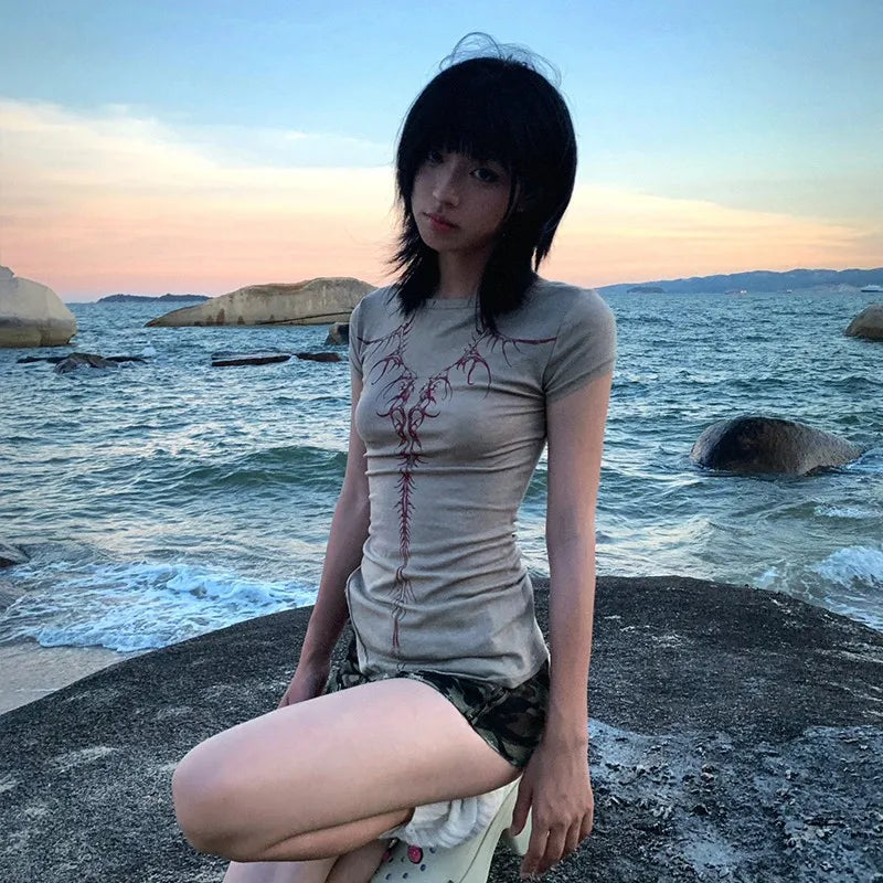 Karrcat Gothic Alt Streetwear Y2k Top