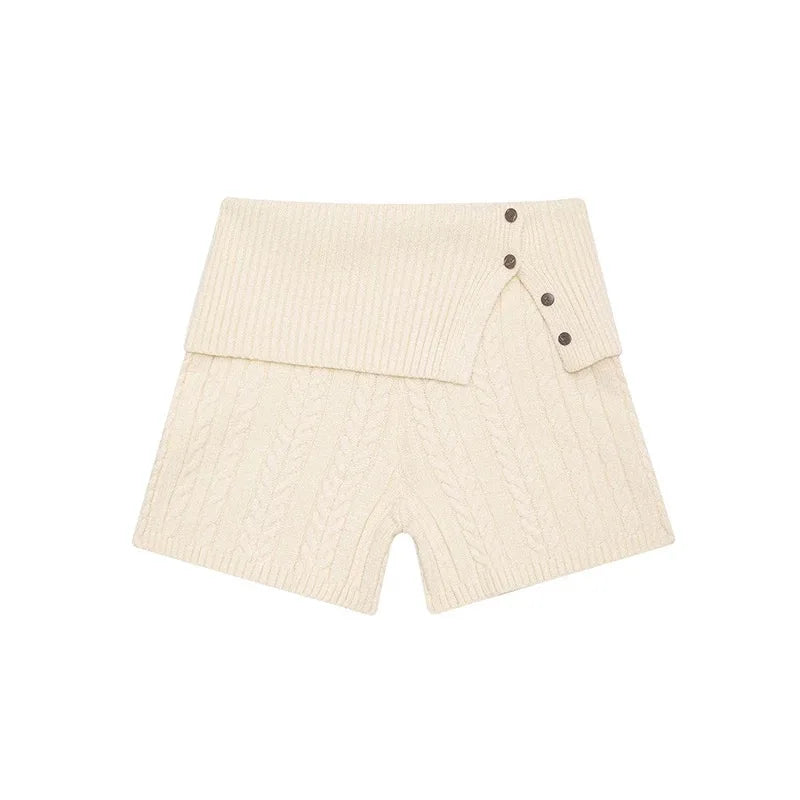Frankies beige knit sweater top & Shorts