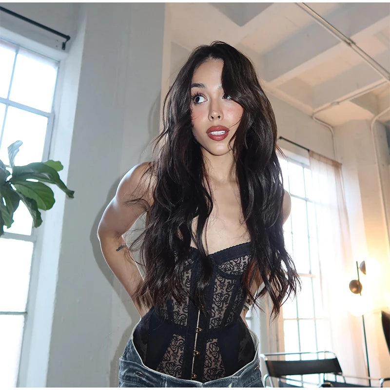 See Through Solid Lace Tube Corset