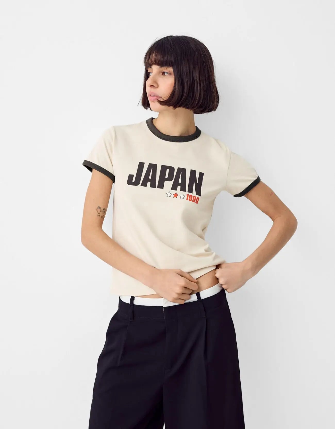 1990 JAPAN Y2K Short sleeved Cutting Top